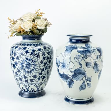 แจกันทรงไห ลายคราม 12 นิ้ว